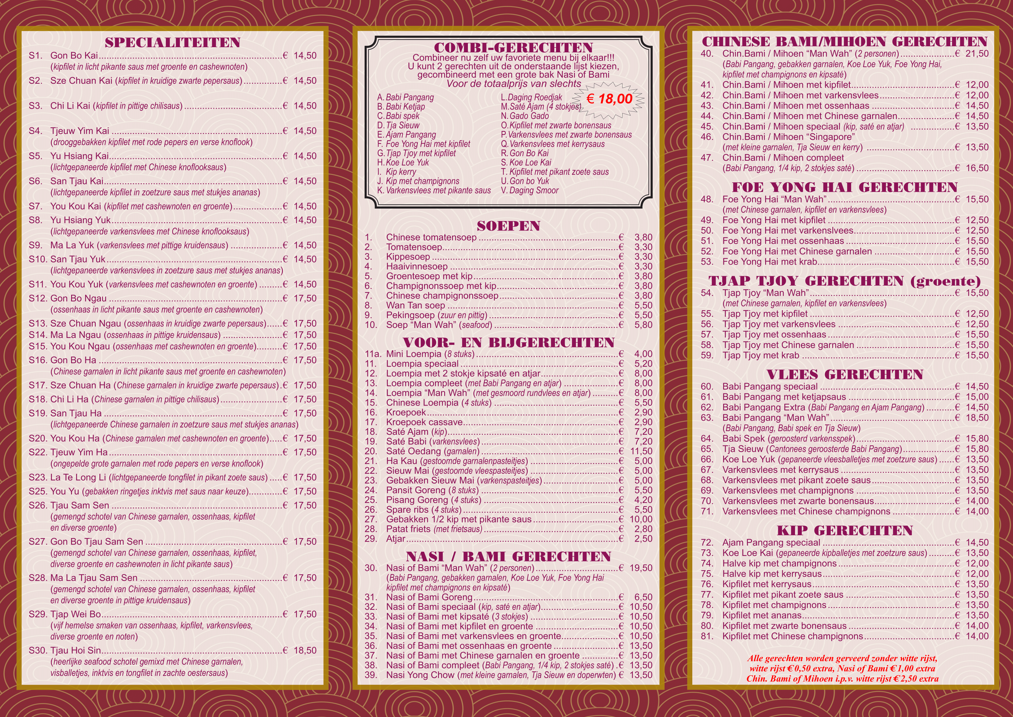 Menu pagina 1